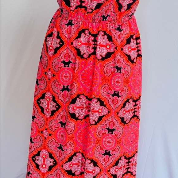Dress Gianni Bini Orange and Pink Maxi with resort - Picture 3 of 9